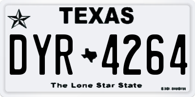 TX license plate DYR4264