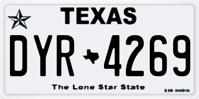 TX license plate DYR4269