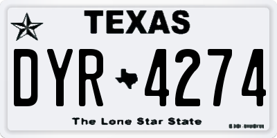 TX license plate DYR4274