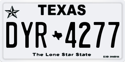 TX license plate DYR4277