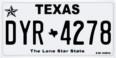TX license plate DYR4278