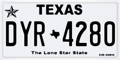 TX license plate DYR4280
