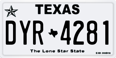 TX license plate DYR4281