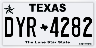 TX license plate DYR4282