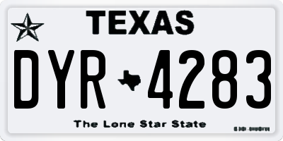 TX license plate DYR4283