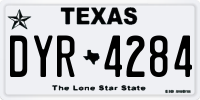 TX license plate DYR4284