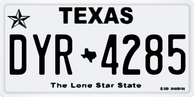 TX license plate DYR4285