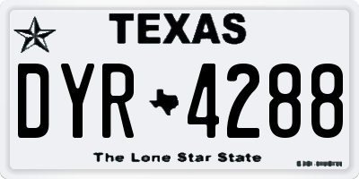 TX license plate DYR4288