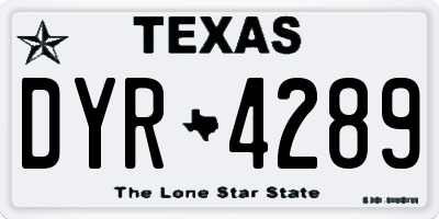 TX license plate DYR4289