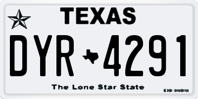 TX license plate DYR4291
