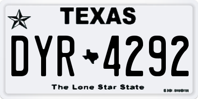 TX license plate DYR4292