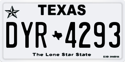 TX license plate DYR4293