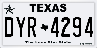 TX license plate DYR4294