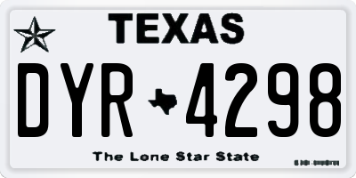 TX license plate DYR4298