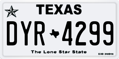 TX license plate DYR4299