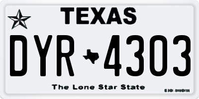 TX license plate DYR4303