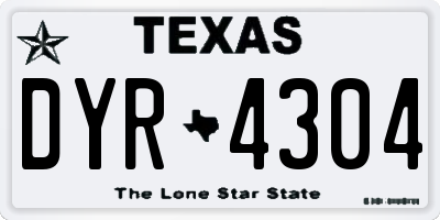 TX license plate DYR4304