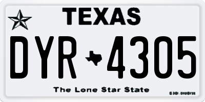 TX license plate DYR4305