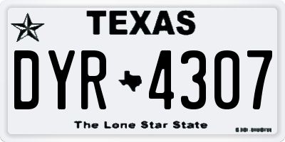 TX license plate DYR4307