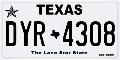 TX license plate DYR4308