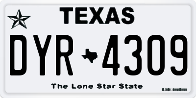 TX license plate DYR4309