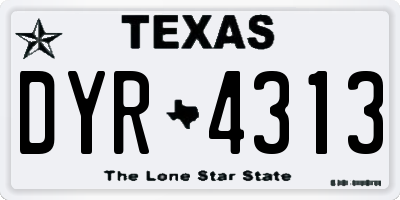 TX license plate DYR4313