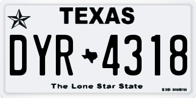 TX license plate DYR4318