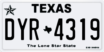 TX license plate DYR4319