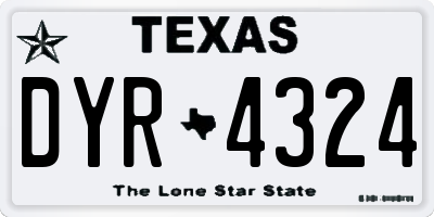 TX license plate DYR4324