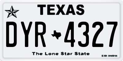 TX license plate DYR4327