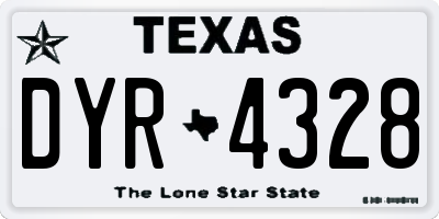 TX license plate DYR4328