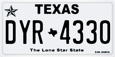 TX license plate DYR4330