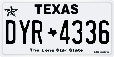 TX license plate DYR4336
