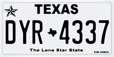 TX license plate DYR4337