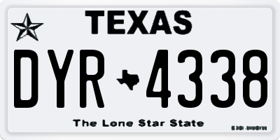 TX license plate DYR4338