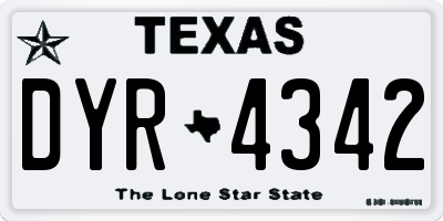TX license plate DYR4342