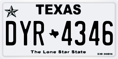 TX license plate DYR4346