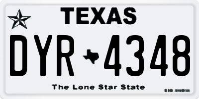 TX license plate DYR4348