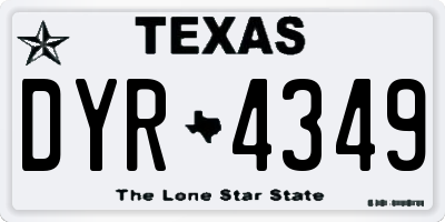 TX license plate DYR4349