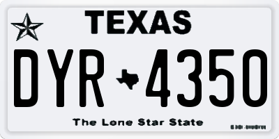 TX license plate DYR4350