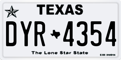 TX license plate DYR4354