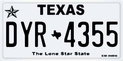 TX license plate DYR4355