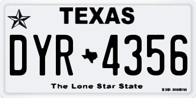 TX license plate DYR4356