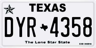 TX license plate DYR4358