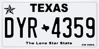 TX license plate DYR4359