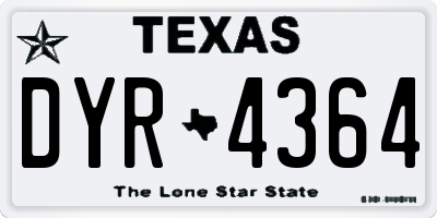 TX license plate DYR4364