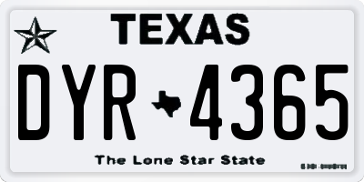 TX license plate DYR4365