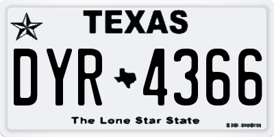 TX license plate DYR4366