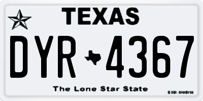 TX license plate DYR4367