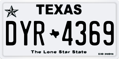 TX license plate DYR4369
